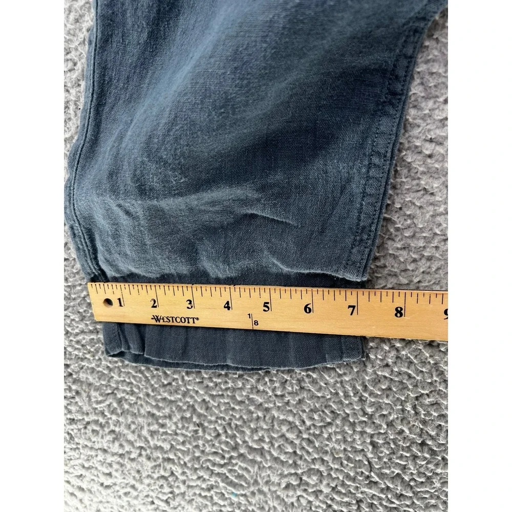 Faherty Brand Mens Linen Blend Jogger Pants Charcoal Gray Drawstring Size Large